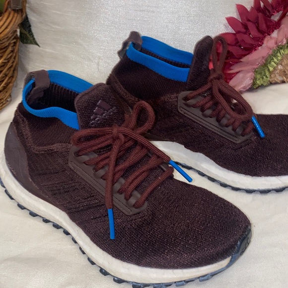 Mens Ultra Boost Shoes Brown with Blue accent main image 9